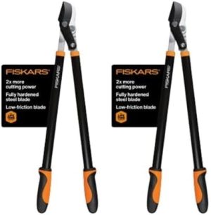 Kézi metszőollók | Fiskars 28″ Power-Lever Kerti Ágvágó és Fapusztító – Éles, Precíziós Acél Kés, Amellyel Akár 1,75″ Átmérőjű Ágakat Is Lehet Vágni (2 Darabos Csomag) Kézi metszőollók Kézi metszőollók