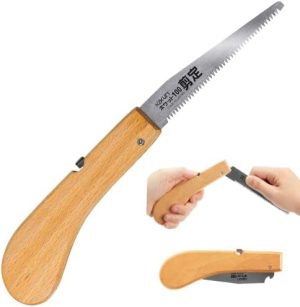 Kertészeti fűrészek | Fűrész Ágakhoz Összecsukható 4″ Kerthez, Táborhoz, Bushcrafthoz, Japán Húzó Fűrész, Borotvaéles Japán Acél Kés, Mini Zsebfűrész Faágak Vágásához, Összecsukható Fa Fogantyú, Japánban Készült Kertészeti fűrészek Kertészeti fűrészek