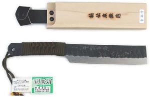 Kertészeti macheték | Shusen Shozosaku Yamanata Kék Acél, Egyszélű, Fa Saya, 53-165Bk 6,5 Hüvelyk (165 Mm) Kertészeti macheték Kertészeti macheték